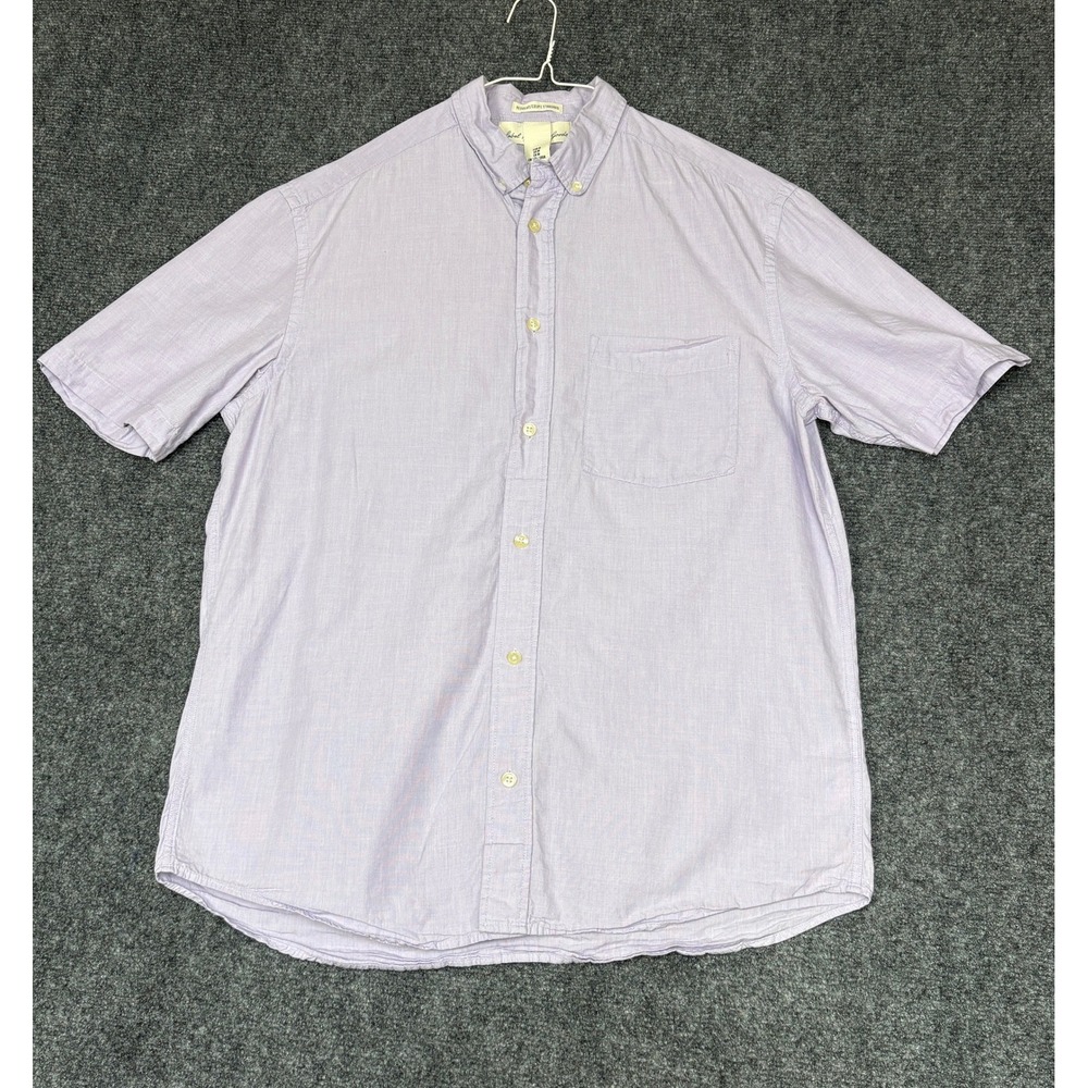 H&M L.O.G.G. Button Down Shirt Women Medium Purple Short Sleeve Cotton 278423